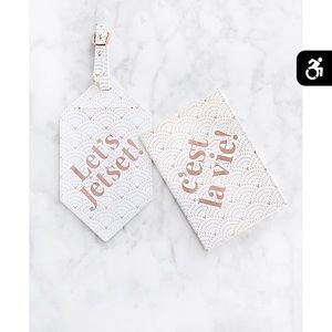 Passport booklet and luggage tag